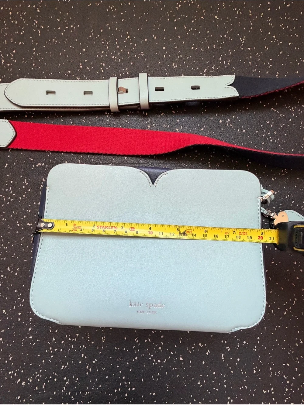 Kate Spade New York Light Blue Leather Shoulder Bag Purse